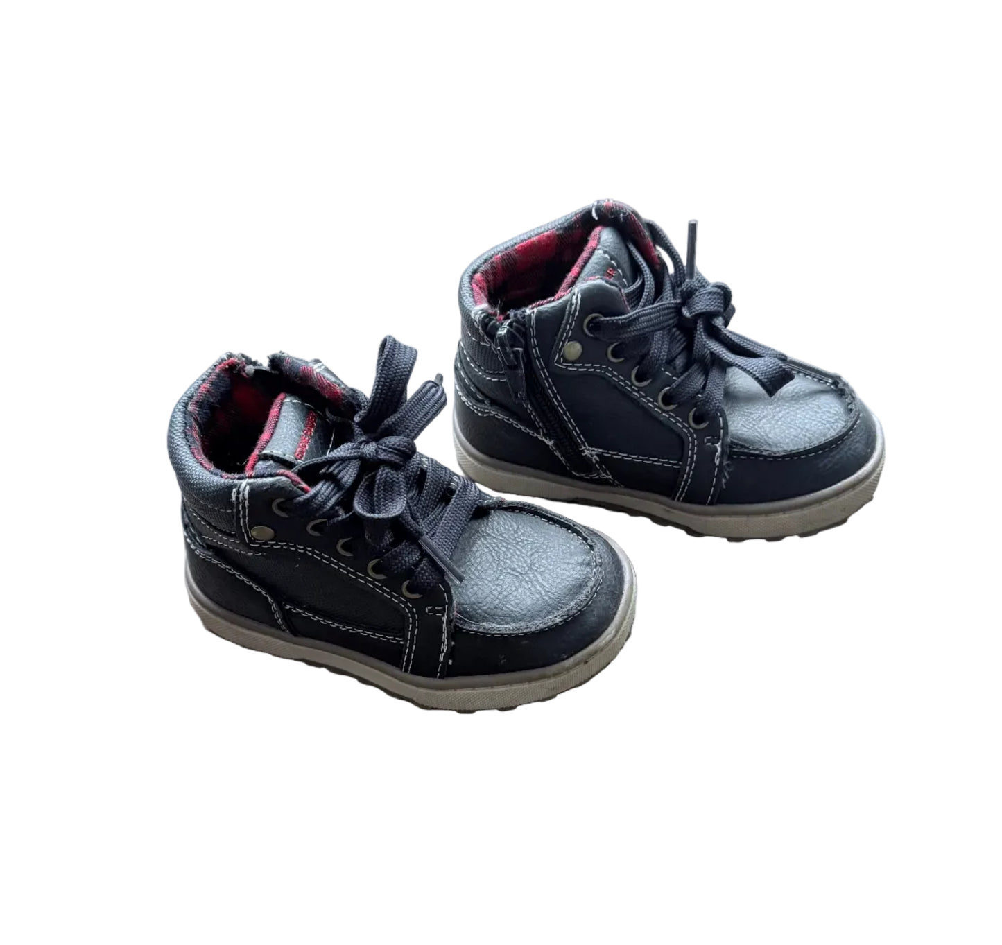 Bottines montantes Eddie Bauer marine, lacets, doublure rouge bordeaux