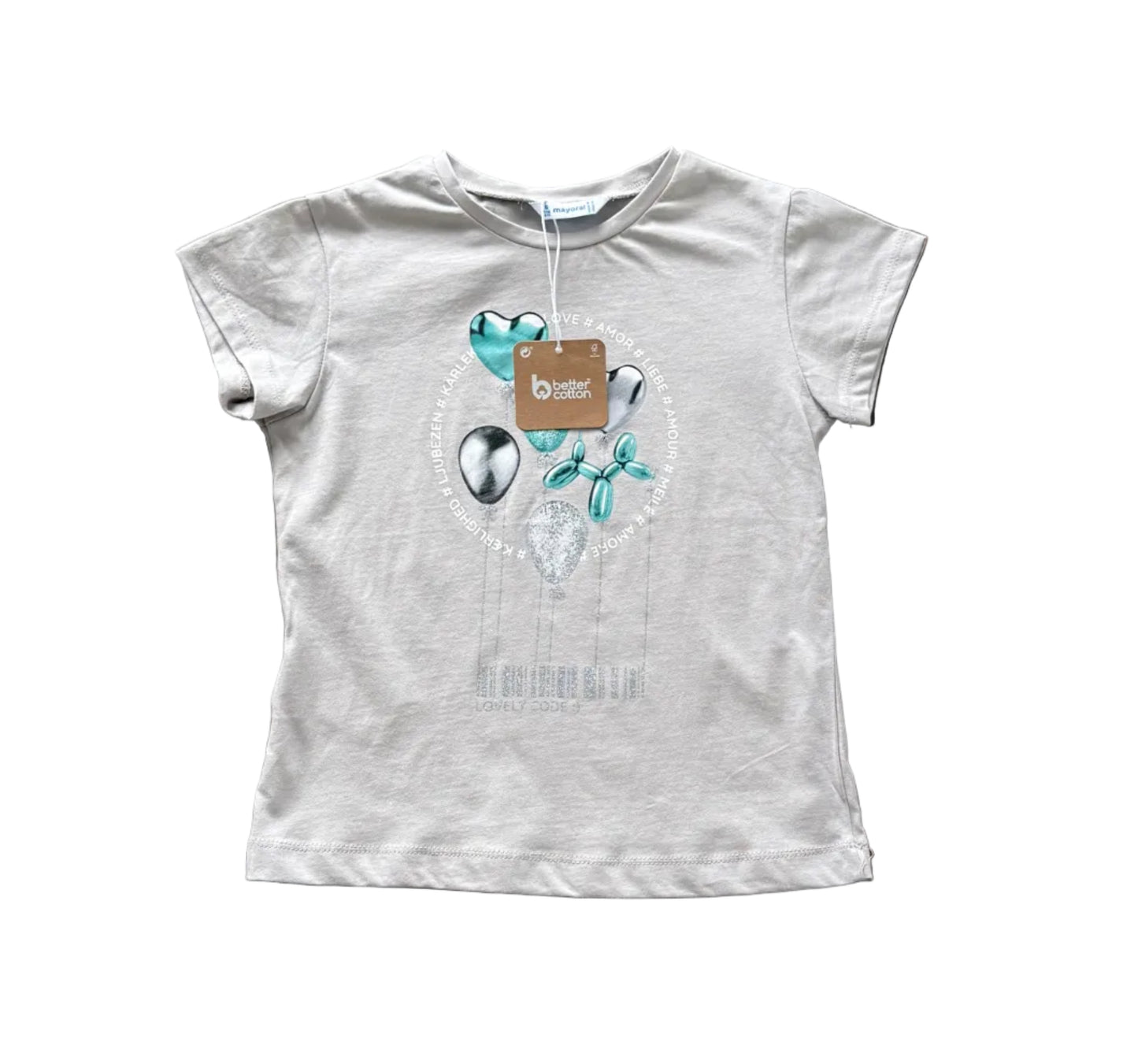 T-shirt gris Mayoral enfant 6 ans, motif imprimé au centre
