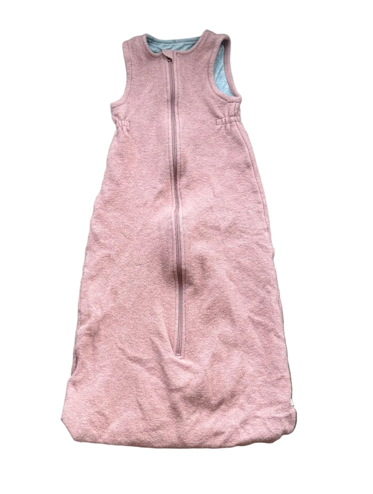 Gigoteuse sans manches vieux rose, fermeture zippée, 12–36 mois