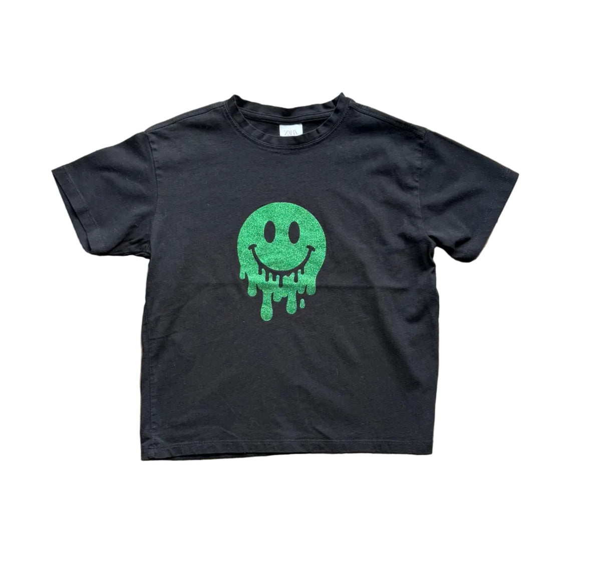T-shirt enfant noir à motif monstre vert