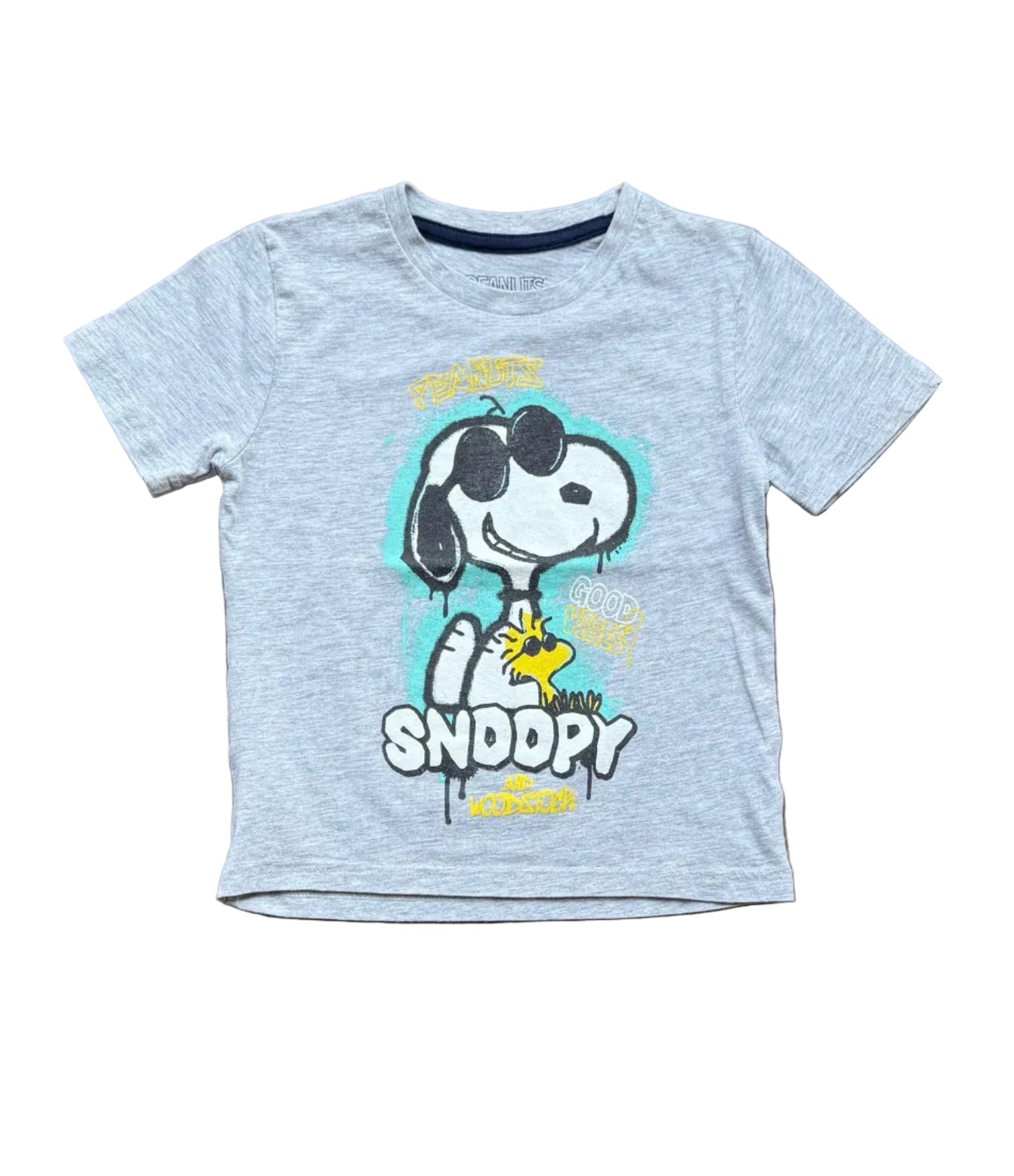 T-shirt gris clair à motif Snoopy pour enfant 6 ans