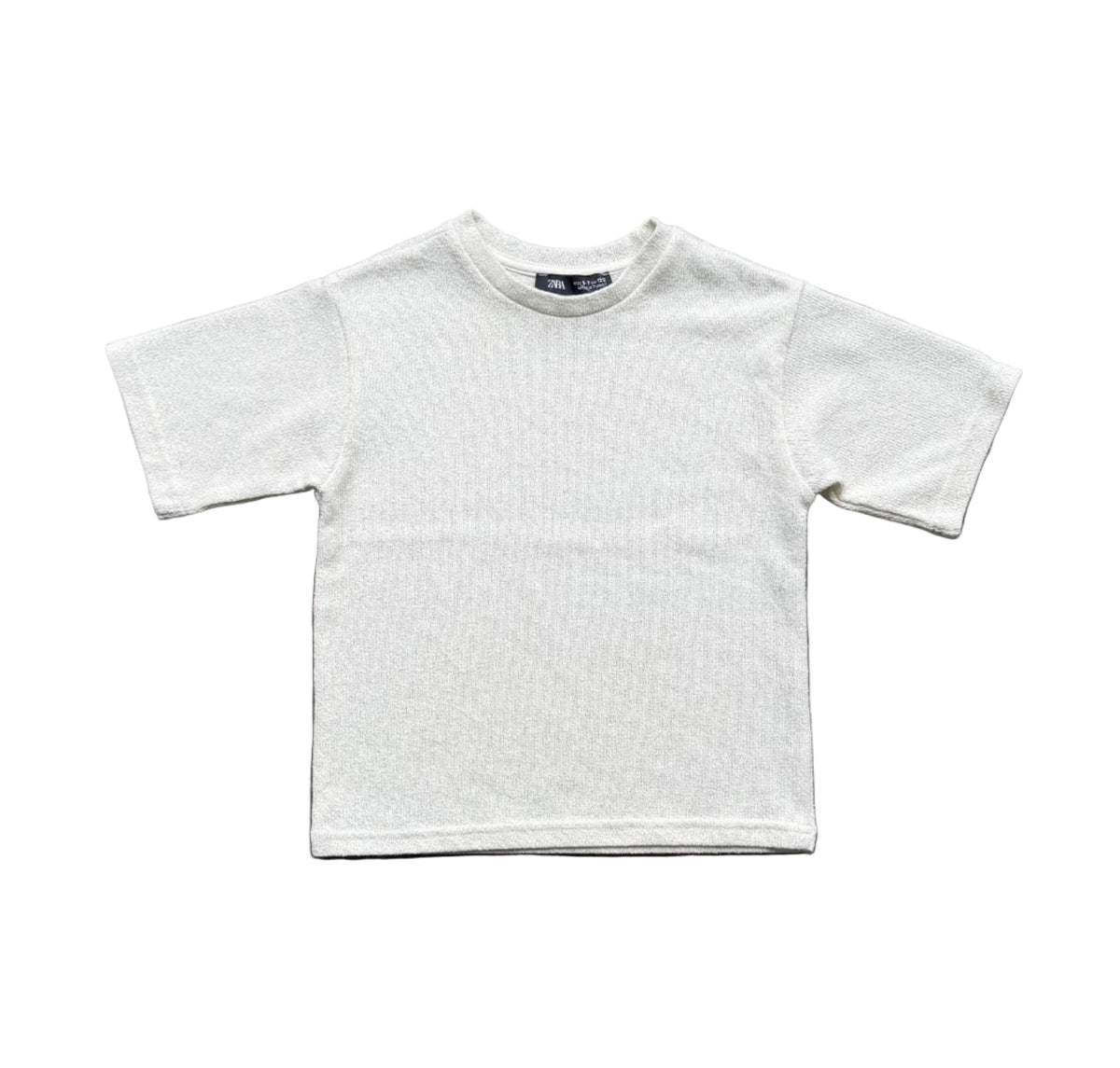 T-shirt Zara crème 6-7 ans, manches courtes unies