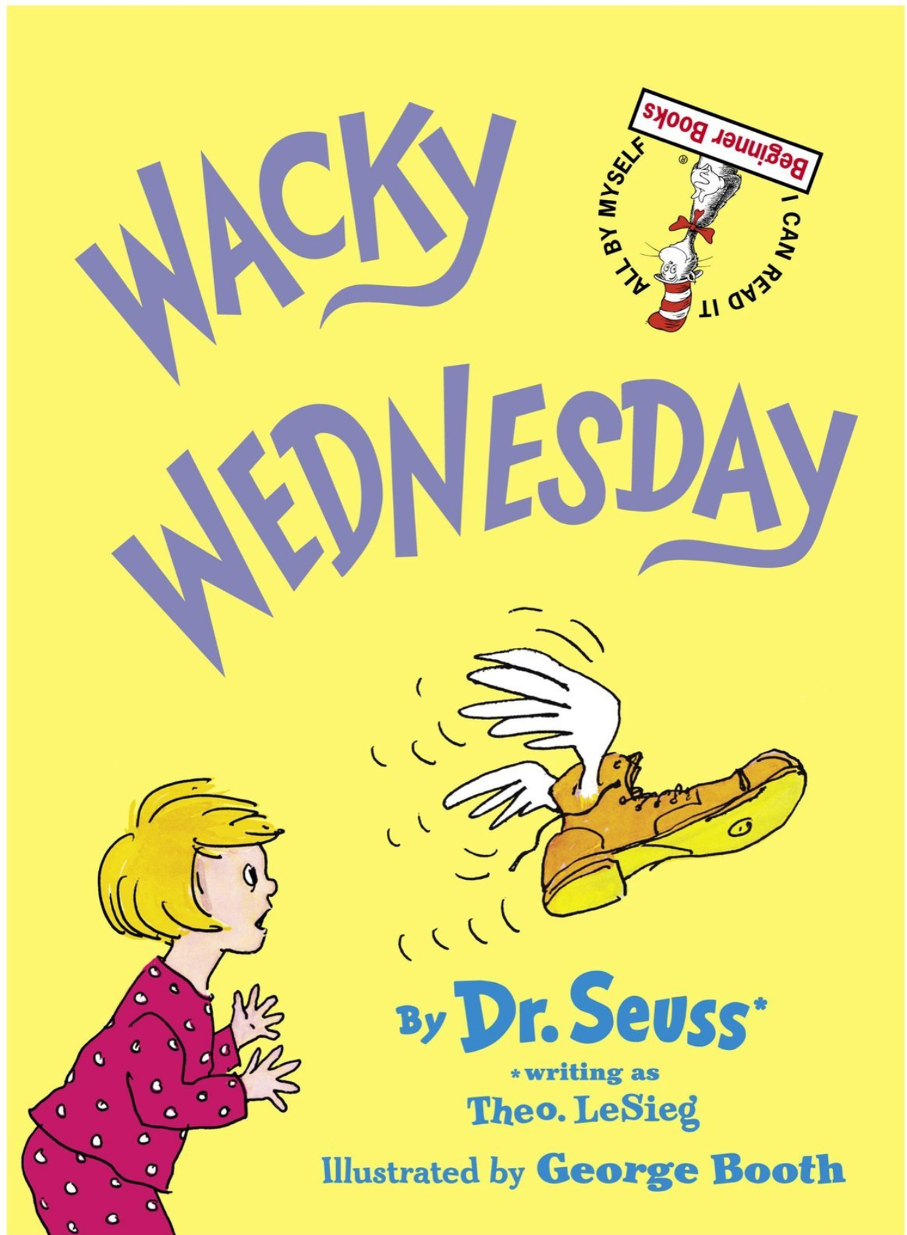 Livre Wacky Wednesday : couverture jaune Dr. Seuss, personnages en dessin