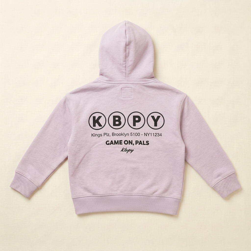 Sweat à capuche Zara enfant rose clair, dos avec grand logo et texte