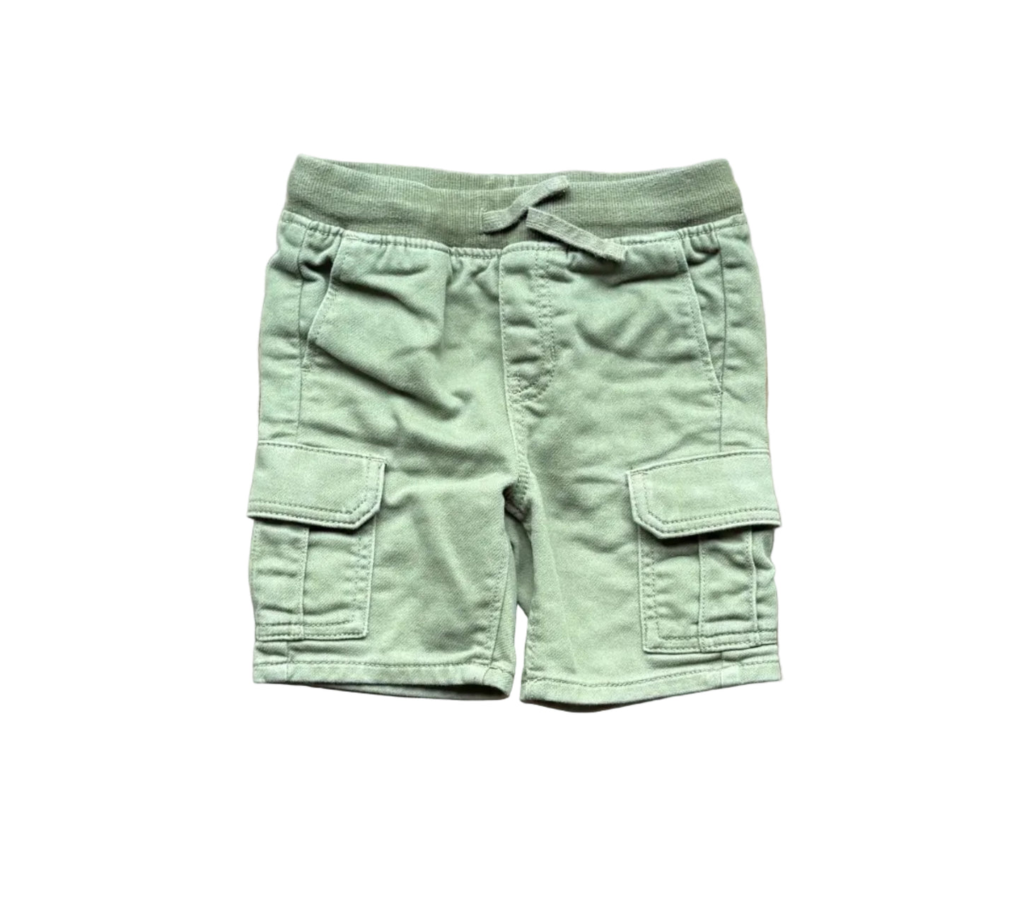 Short vert 2-3 ans avec taille élastique et poches cargo à rabat