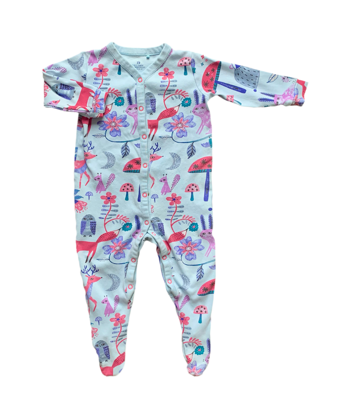 Pyjama bébé 12-18 mois à motifs animaux multicolores, fermeture boutons.