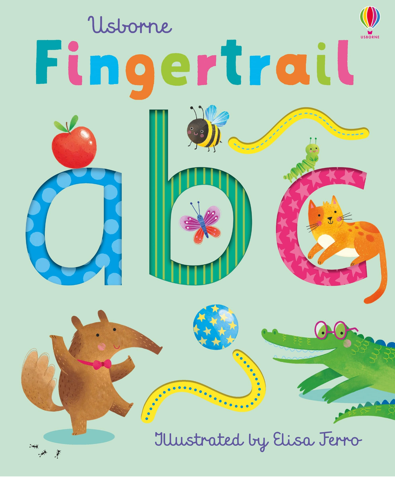 Livre Usborne Fingertrail ABC anglais avec animaux et lettres à suivre