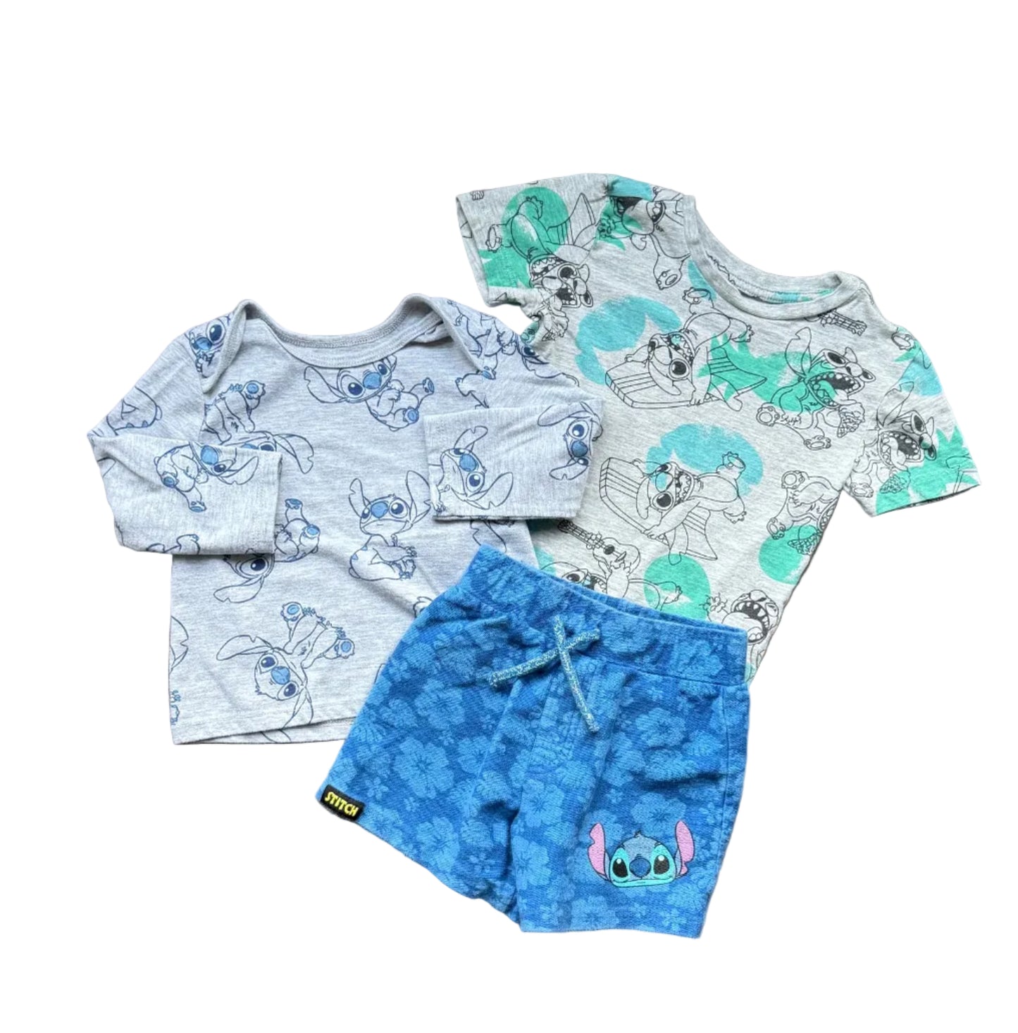Ensemble 3 mcx - Stitch - 12-18 - 2 ans