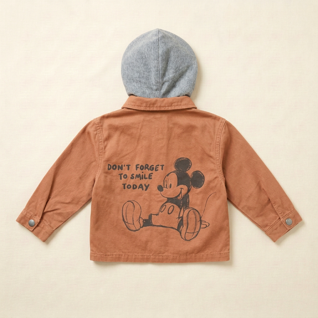Veste à capuche Zara marron 12-18 mois, imprimé Mickey au dos