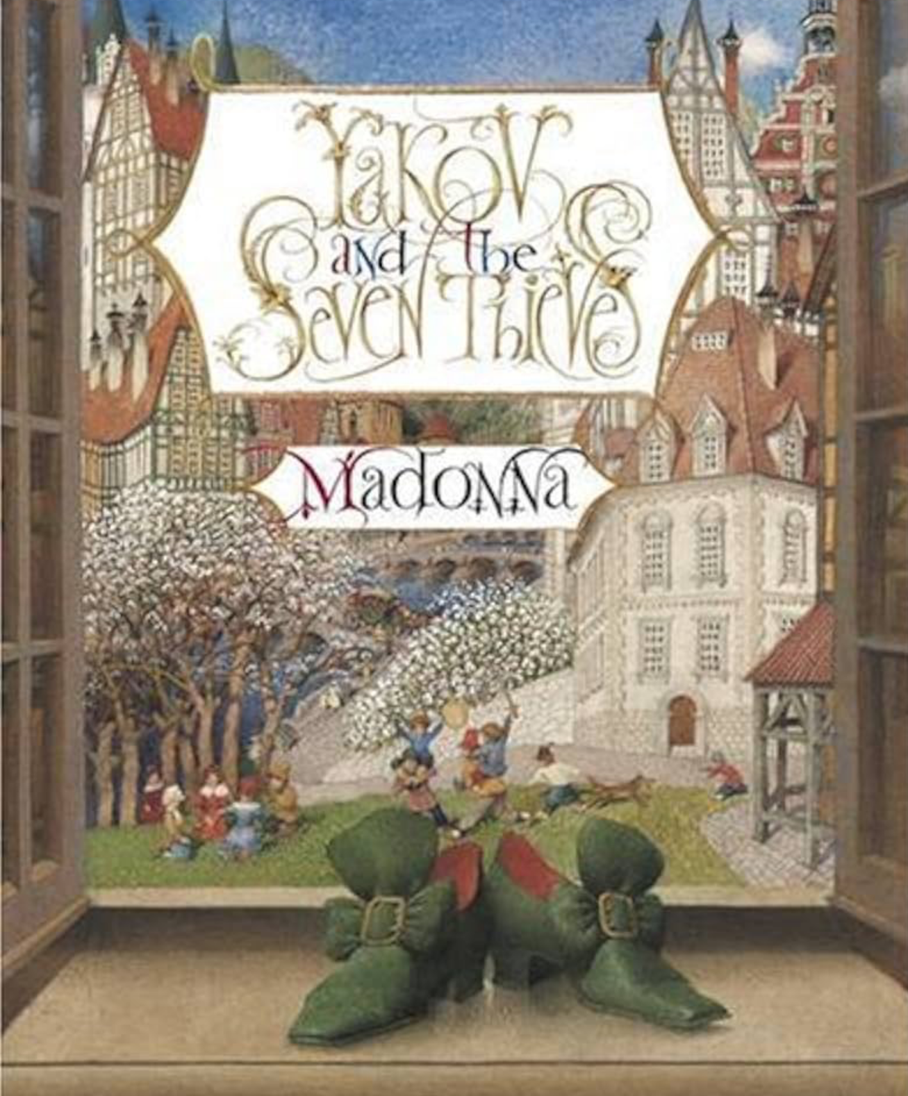 Livre jeunesse Yakov and the seven thieves, couverture illustrée Madonna