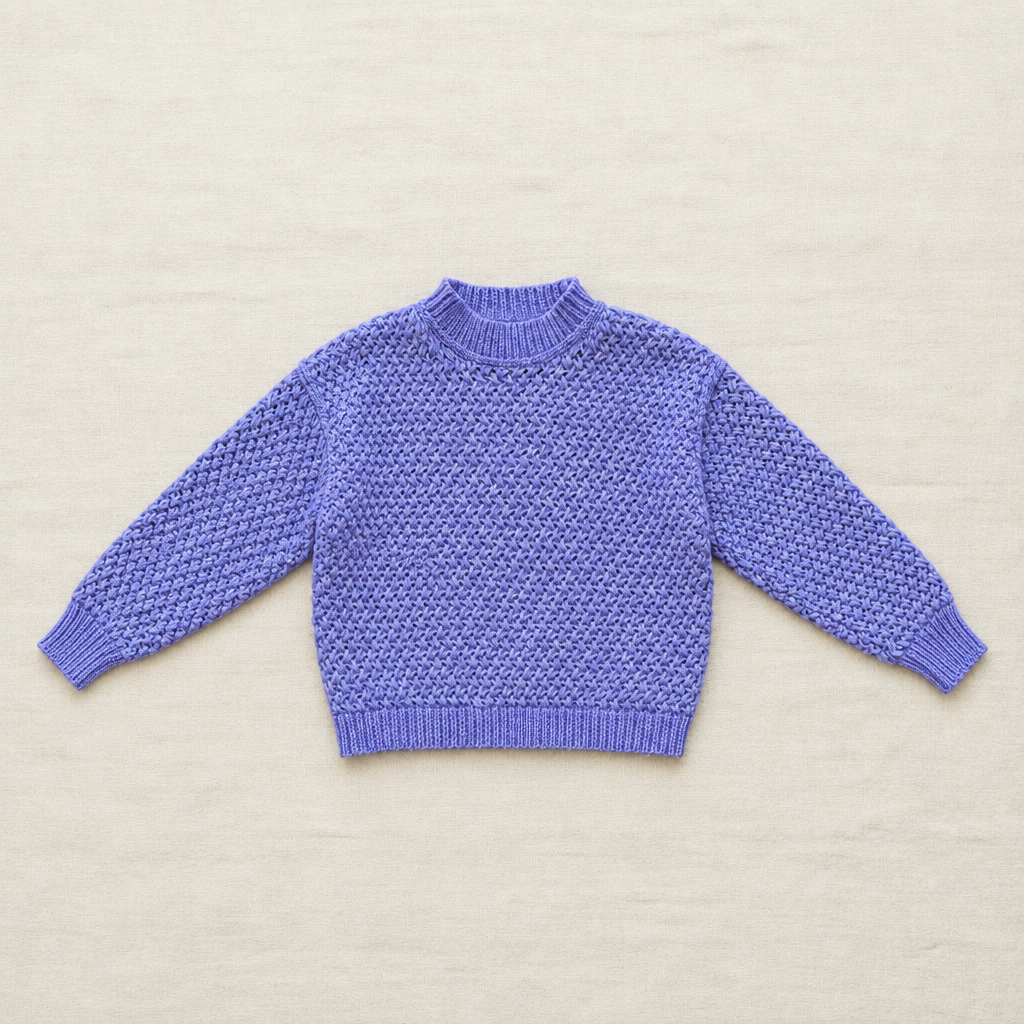 Chandail en tricot Zara violet, col rond, manches longues, 6-7 ans