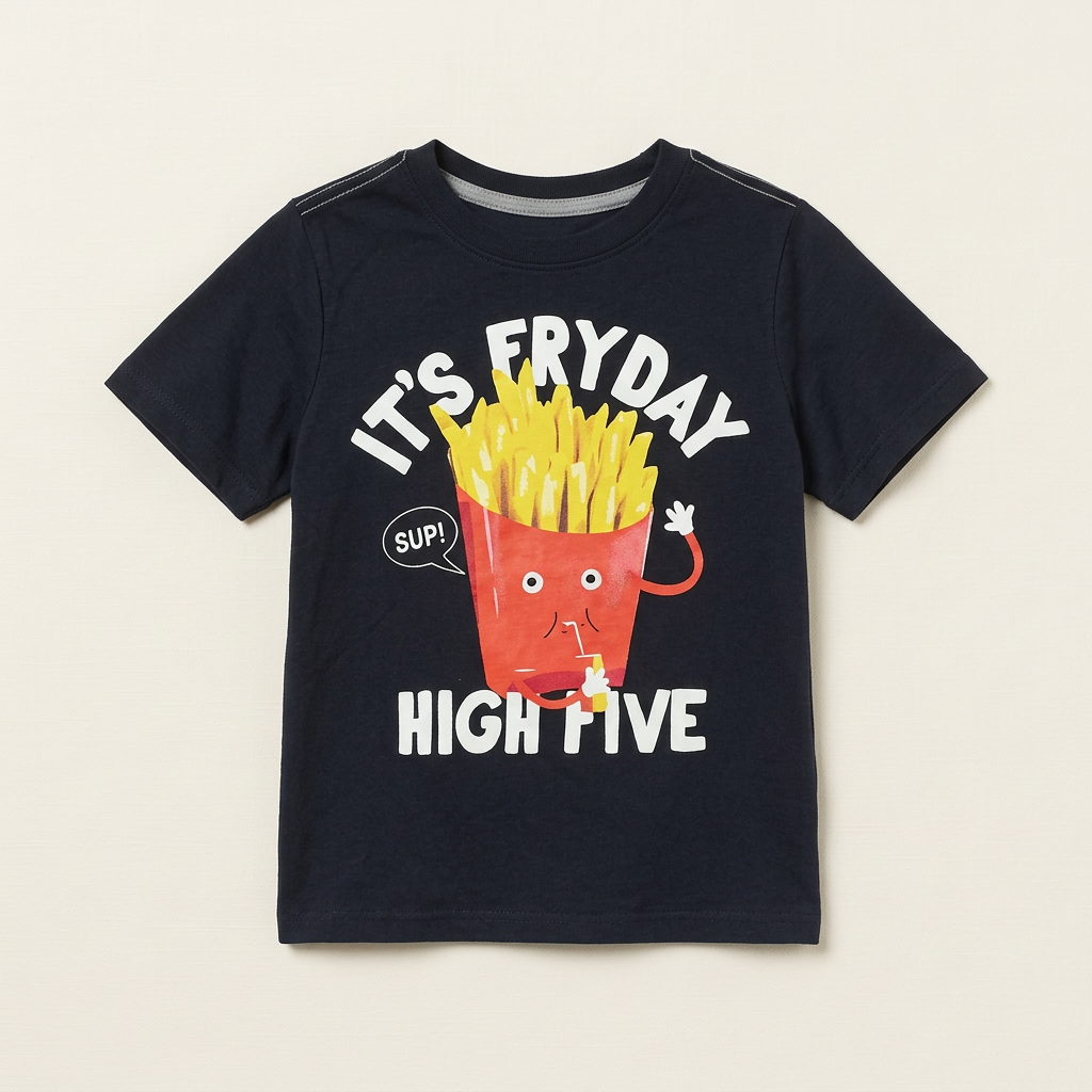 T-shirt Carter’s bleu marine à imprimé « IT’S FRIDAY » et « HIGH FIVE »