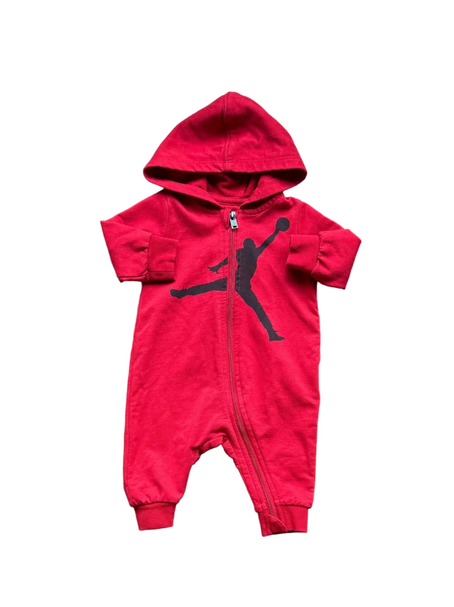 Combinaison bébé Jordan rouge à capuche zippée