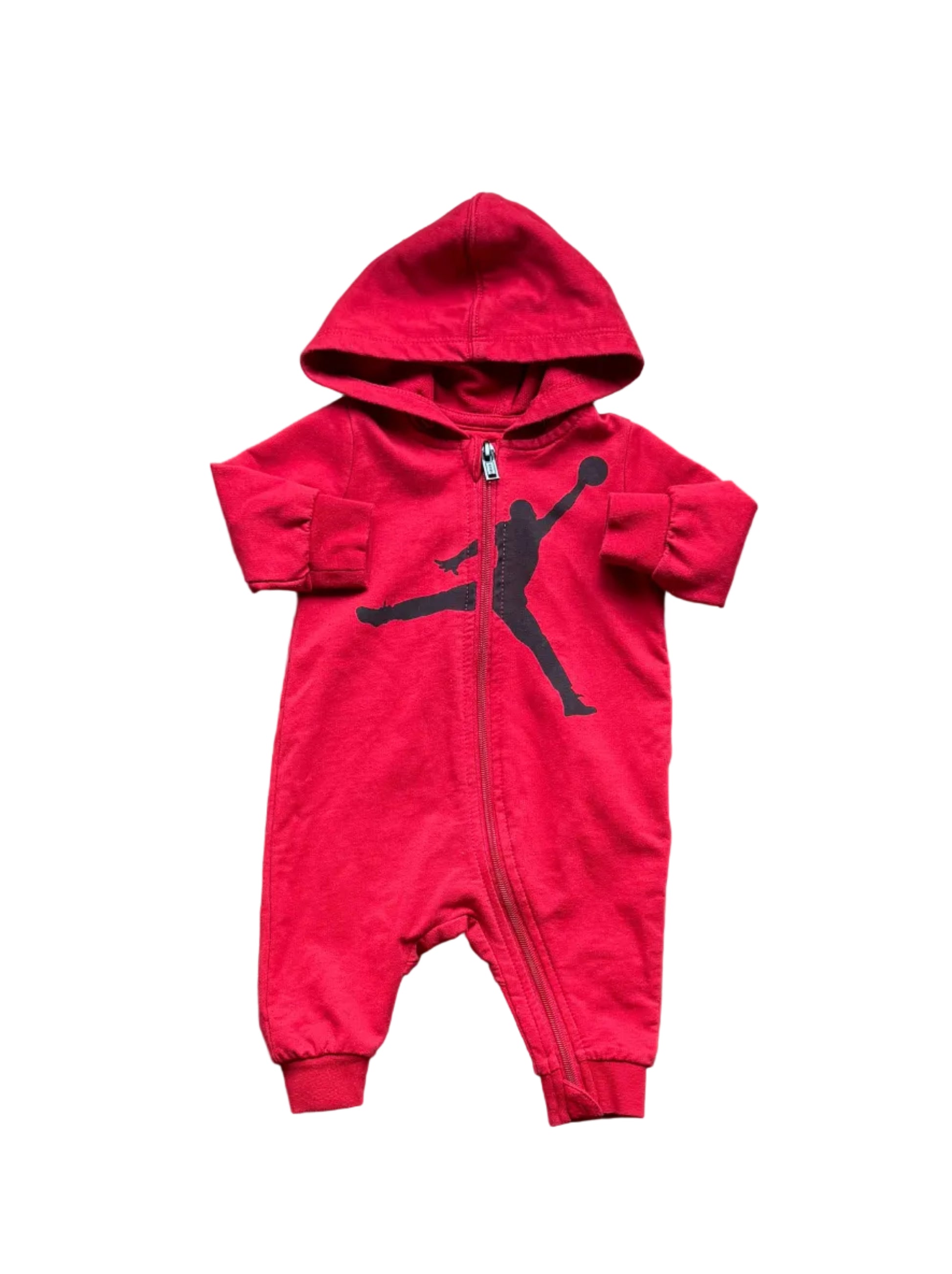 Combinaison bébé Jordan rouge à capuche zippée
