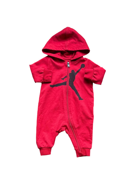 Combinaison bébé Jordan rouge à capuche zippée