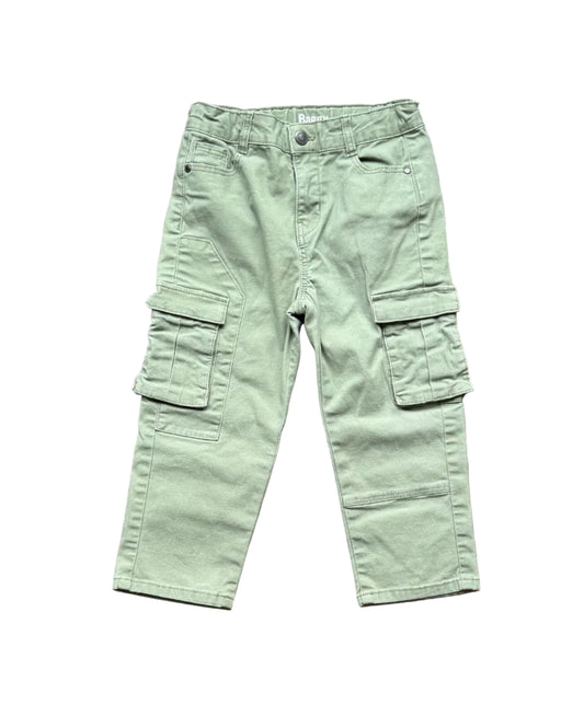 Pantalon cargo enfant vert kaki Tape à l’œil, poches latérales et passants