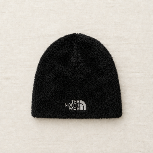 Tuque The North Face noire à revers, logo brodé avant
