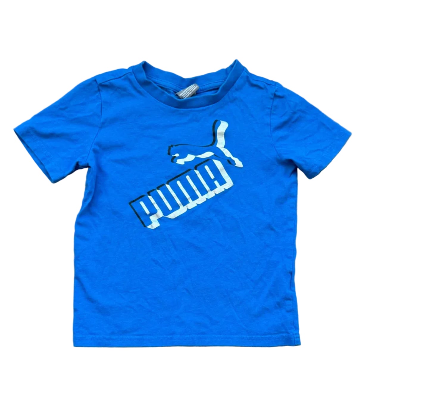 T-shirt enfant Puma bleu avec grand logo moto imprimé poitrine