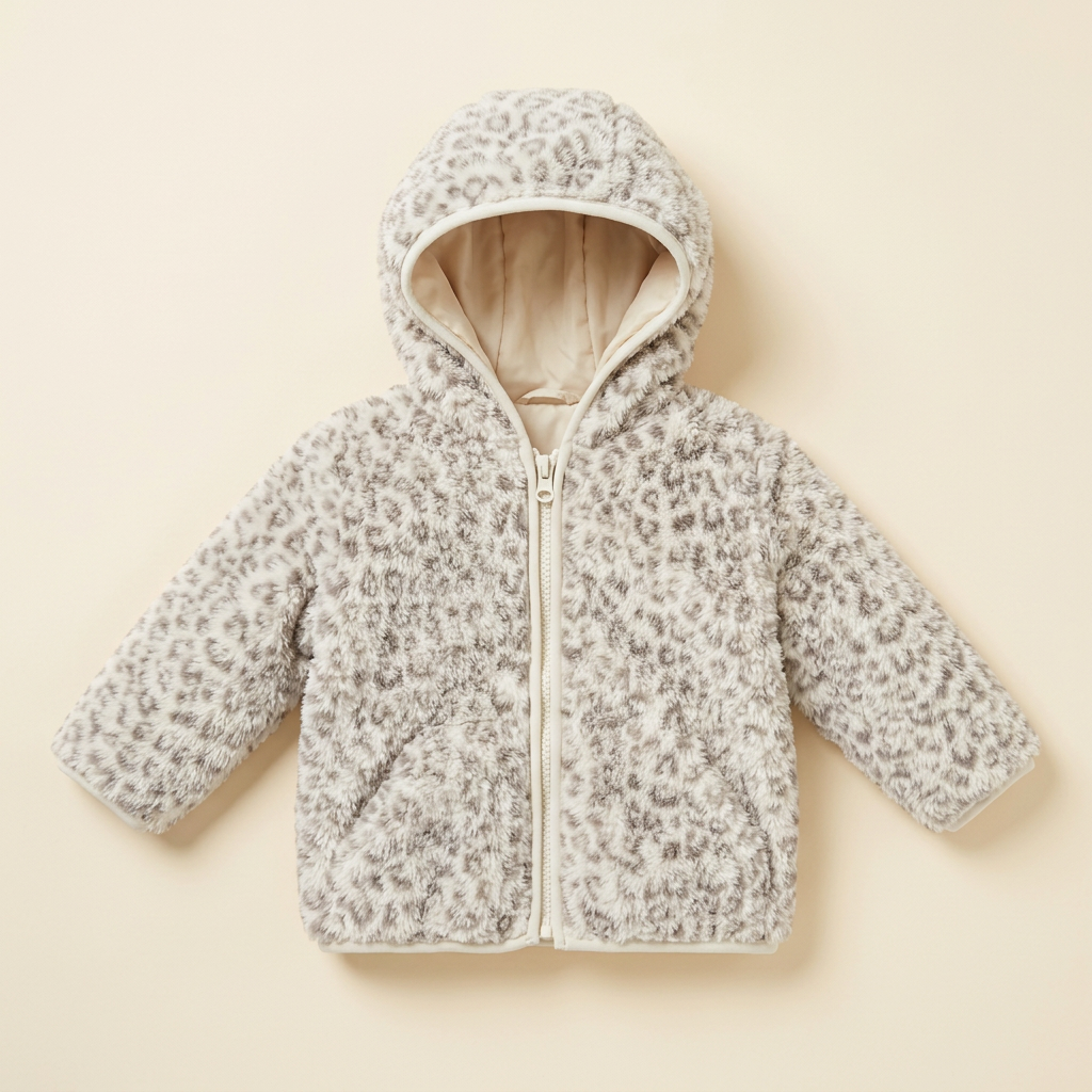 Veste garçon GAP réversible gris moucheté, capuche doublée et fermeture zippée