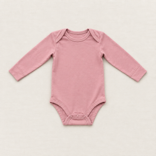 Body bébé cache-couche saumon à manches longues, 6 mois