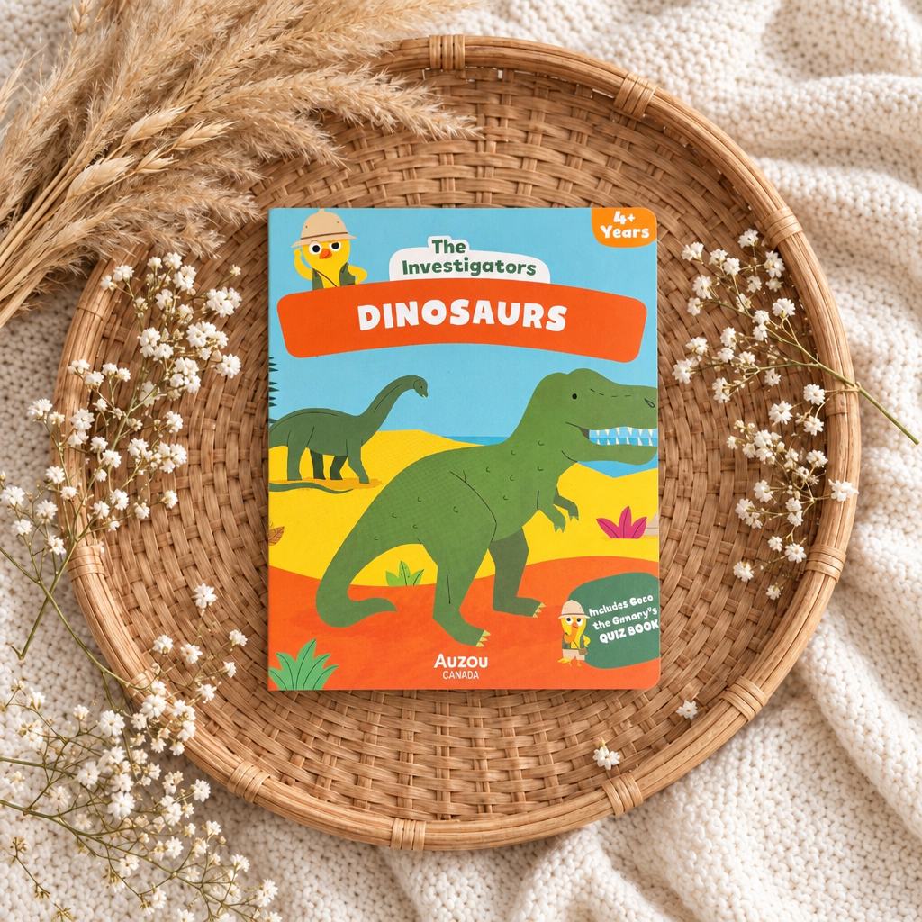Livre enfant Dinosaurs à couverture illustrée de dinosaures.
