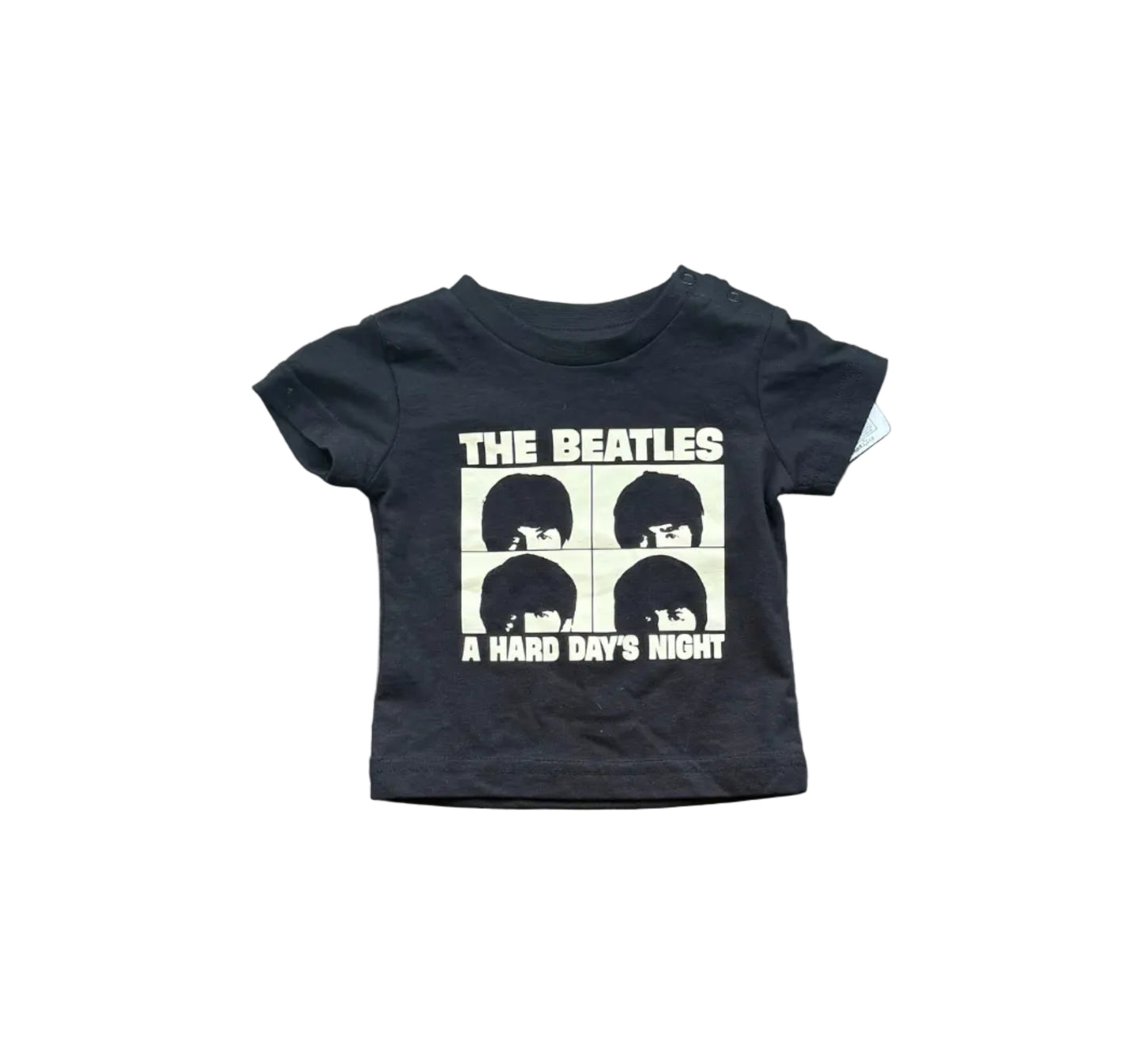T-shirt bébé noir The Beatles 0-3 mois, imprimé « A Hard Days Night »