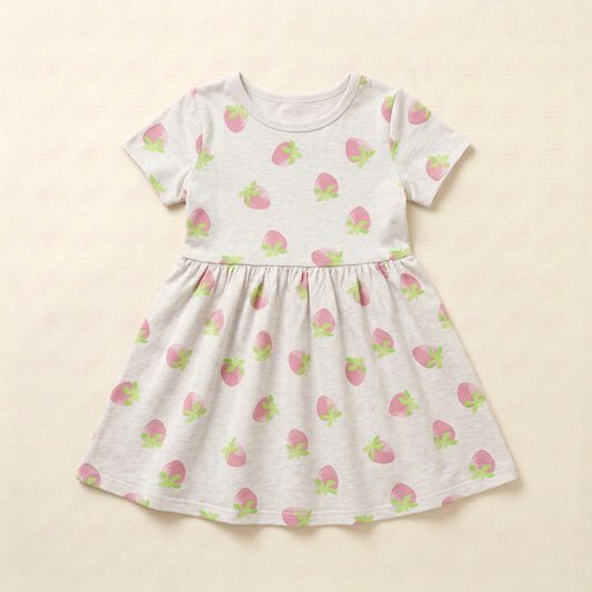 Robe H&M enfant 18-24 mois, manches courtes, imprimé fruits, col rond