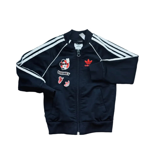 Veste de survêtement noire 2 ans Adidas x Disney, fermeture zippée et écussons