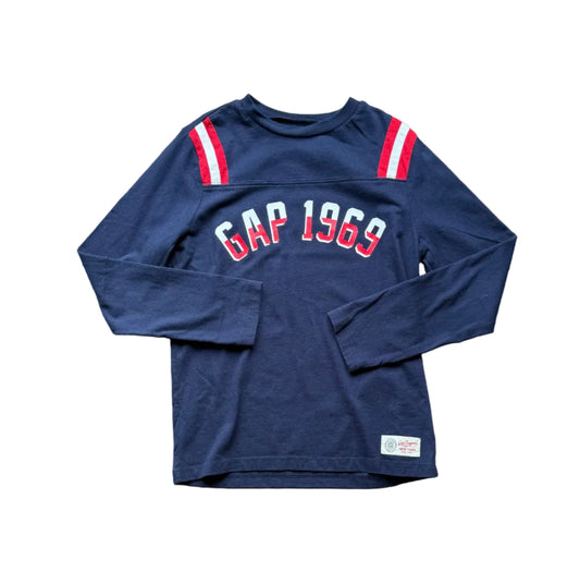 Chandail enfant marine GAP 7 ans, manches longues, col rond, logo imprimé