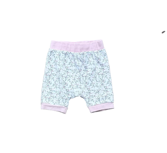 Short bébé Blumind 18 mois, imprimé floral bleu clair, ceinture violette