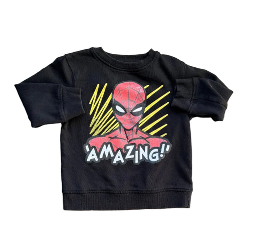 Chandail noir Marvel 4 ans, motif Spider-Man sur le devant