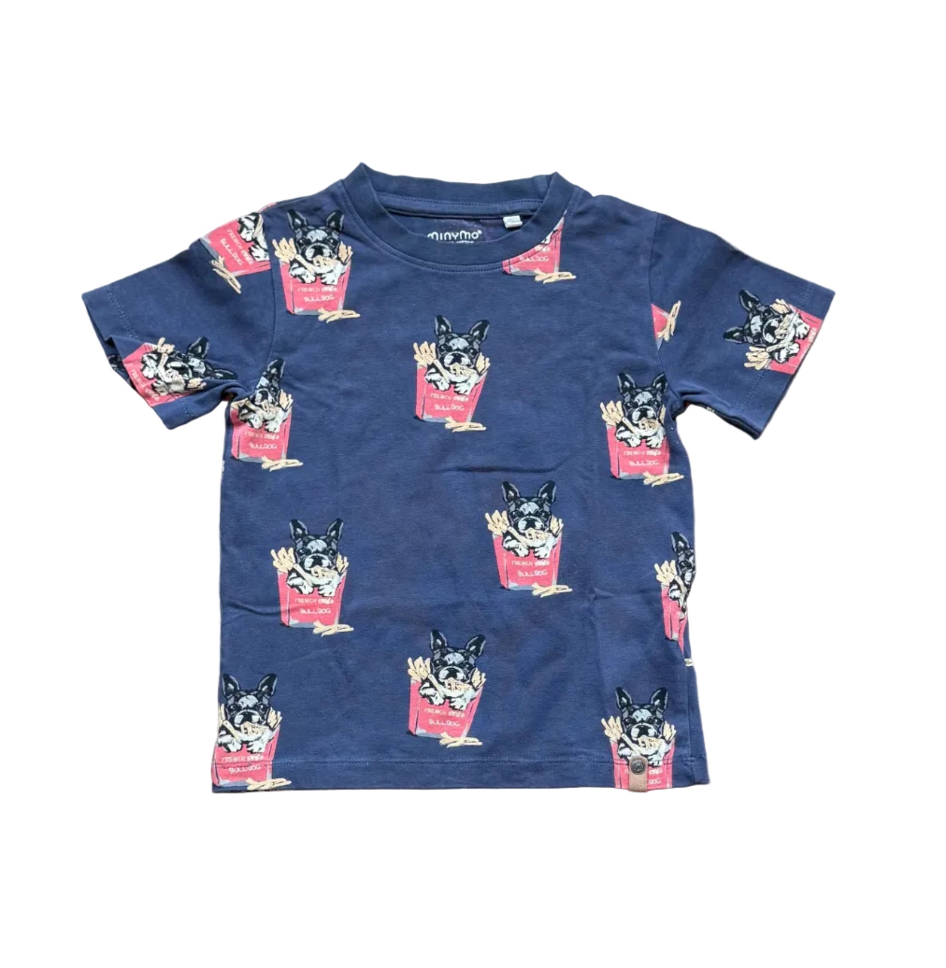 T-shirt bleu marine 4 ans à motifs animaux (têtes de chat)