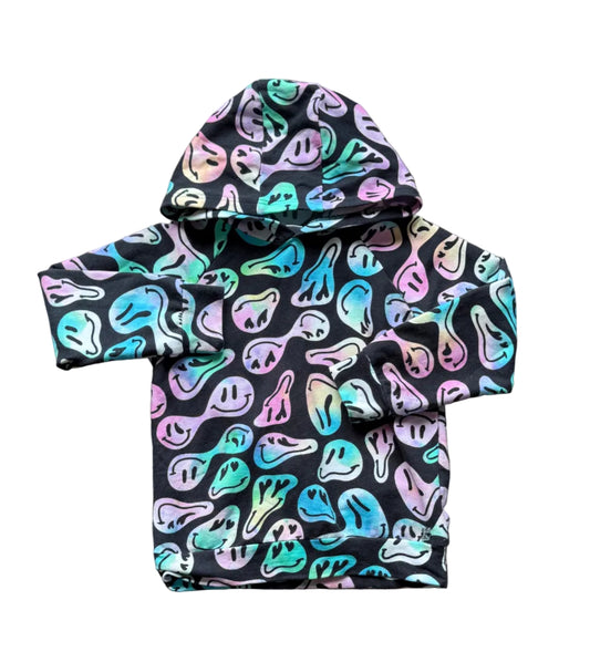 Hoodie enfant Deux par Deux à capuche, manches longues, motifs multicolores