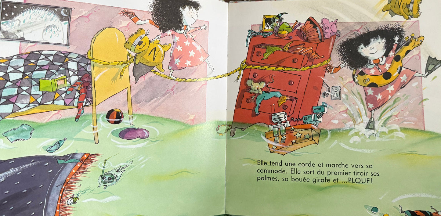 Livre pour enfant, pages intérieures avec scènes illustrées et texte sur deux pages