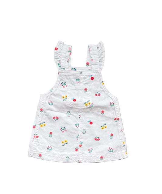 Robe bébé Carter’s 6 mois blanche à motifs floraux colorés, bretelles