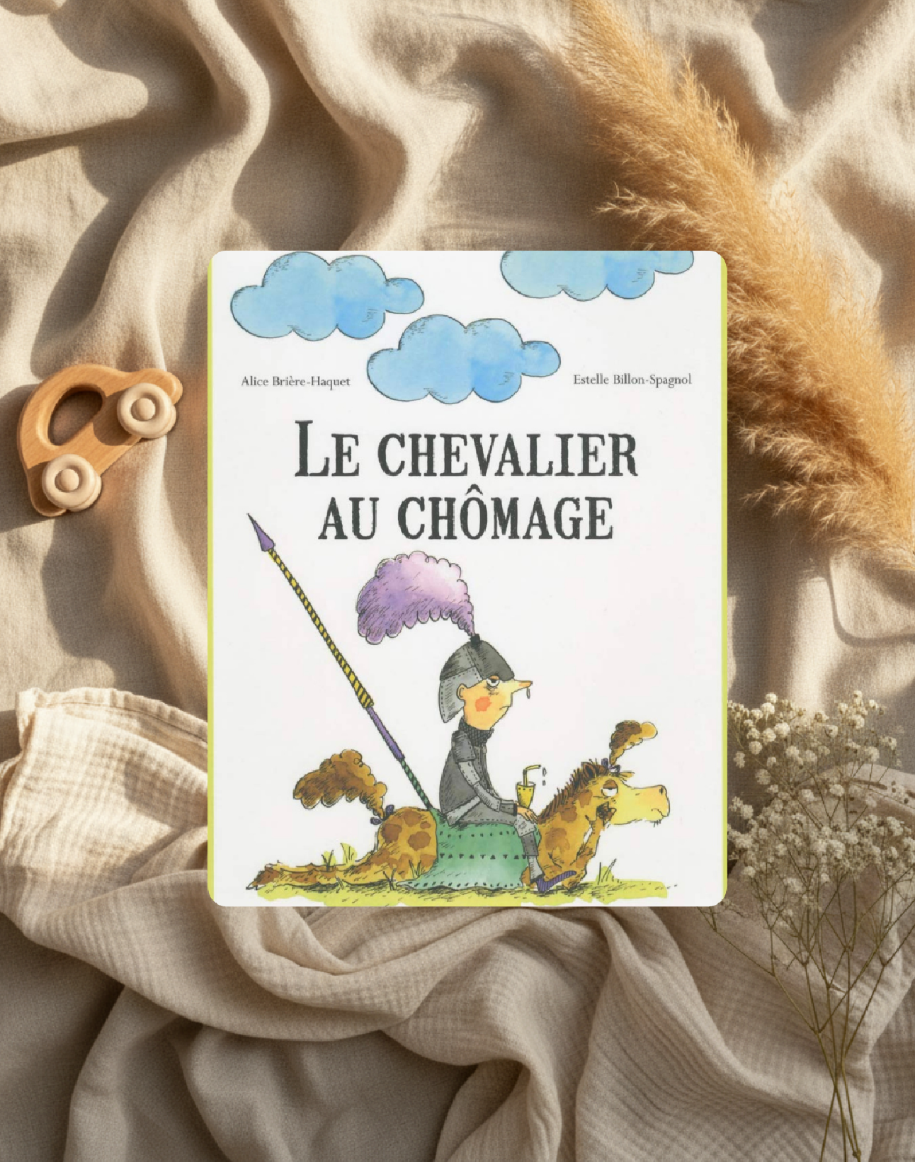 Livre jeunesse Le chevalier au chômage, couverture illustrée avec un chevalier