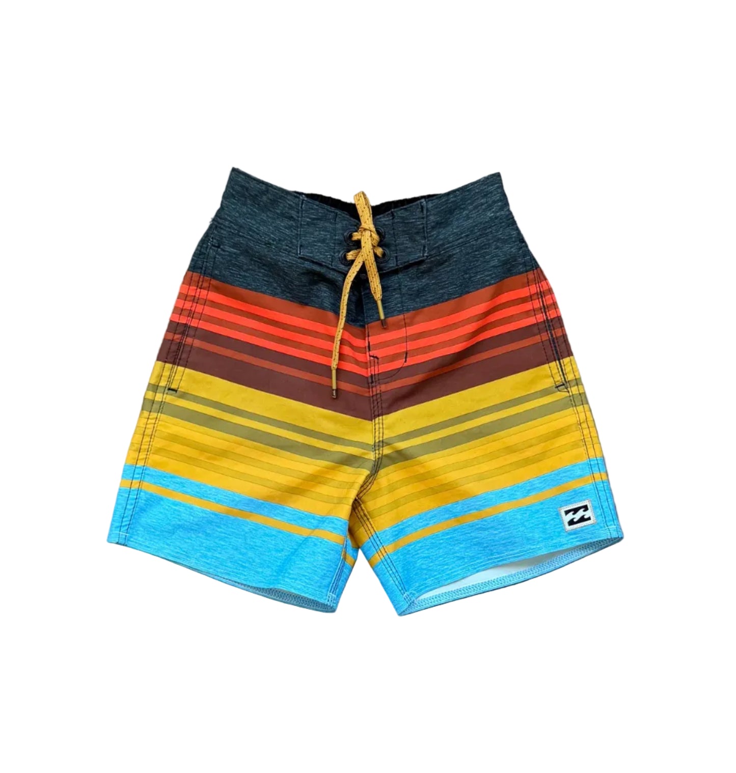Maillot de bain rayé multicolore pour enfant 3 ans, cordelette à la taille