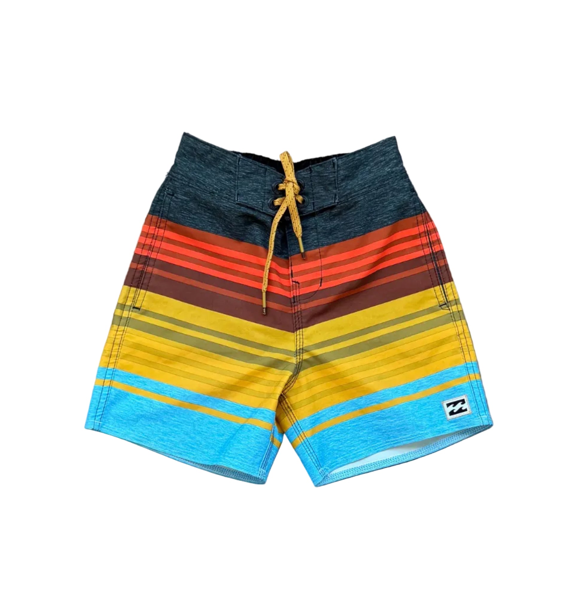Maillot de bain rayé multicolore pour enfant 3 ans, cordelette à la taille