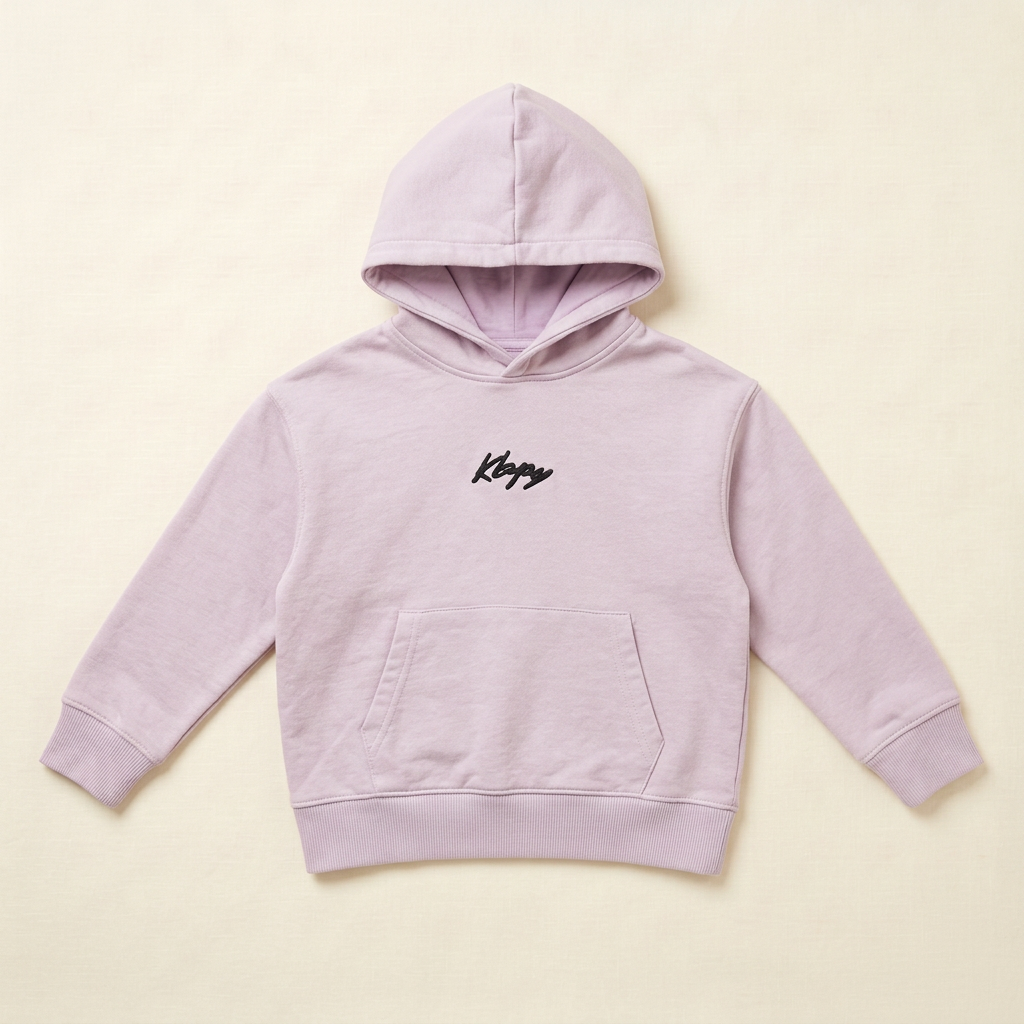 Sweat à capuche Zara enfant rose clair, poche kangourou et inscription poitrine