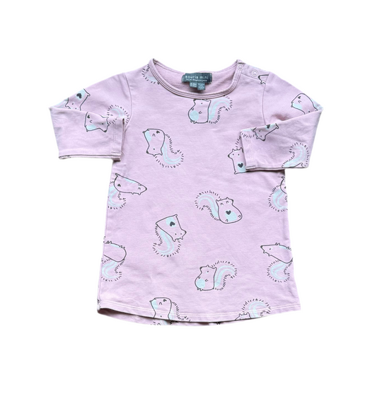 T-shirt manches longues violet Souris Mini 9-12 mois, motif souris