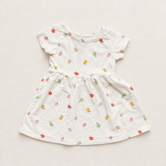 Robe bébé Old Navy blanche à manches courtes, imprimé fruits colorés