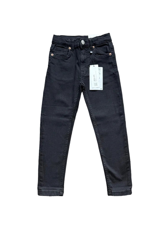 Jean enfant Zara noir, 7 ans, fermeture bouton, 5 poches, étiquette