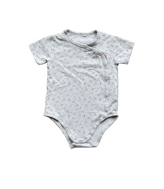 Body bébé 12-18 mois à manches courtes, motifs floraux, fermeture pression