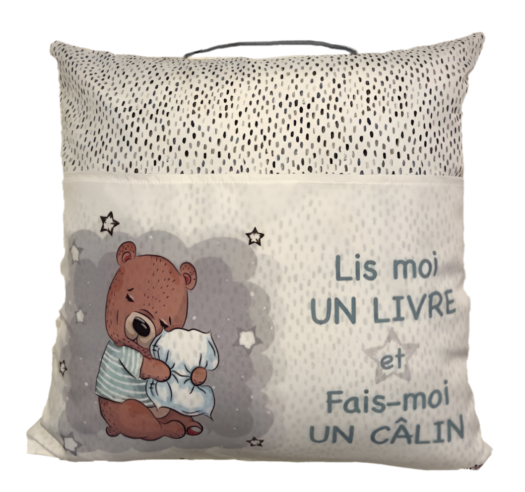 Coussin lis moi un livre *neuf*