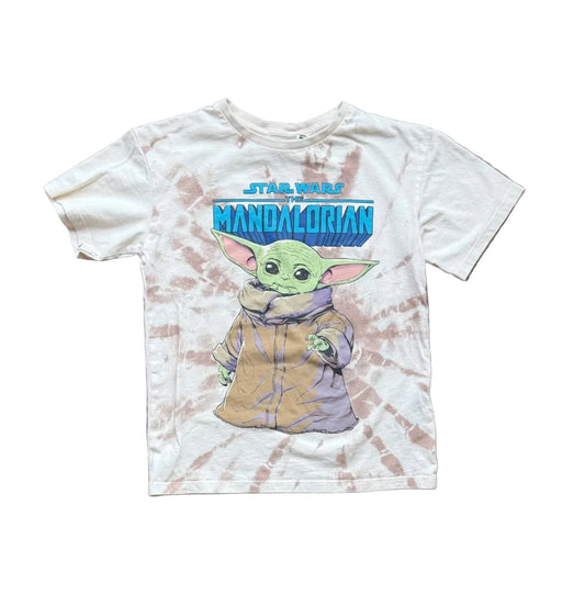 T-shirt enfant crème manches courtes col rond, imprimé Star Wars The Mandalorian