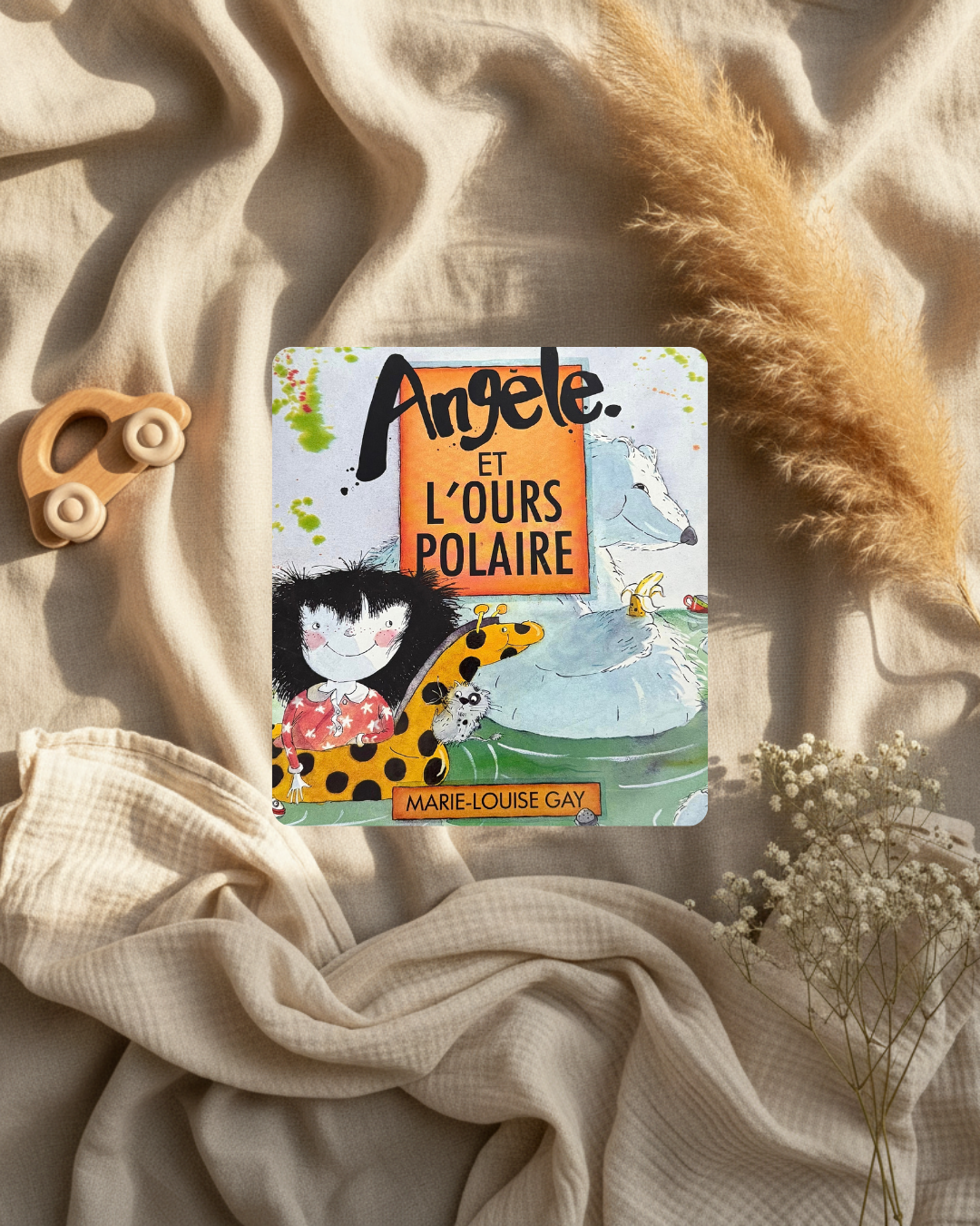 Livre illustré Angèle et l’ours polaire, couverture Marie-Louise Gay avec un ours