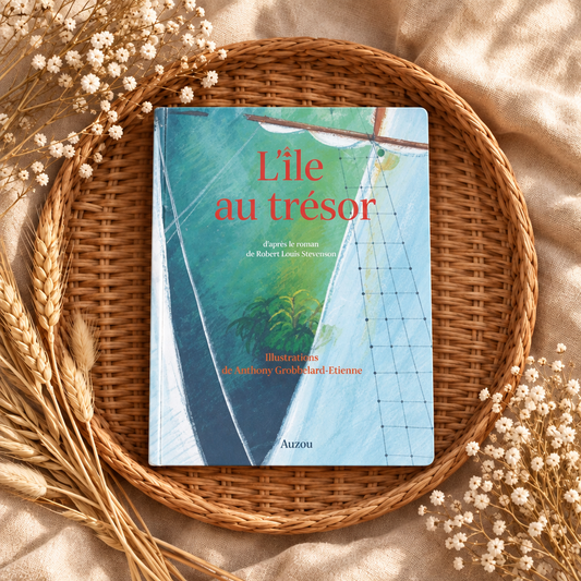 Livre L’île au trésor Auzou, couverture bleu azure