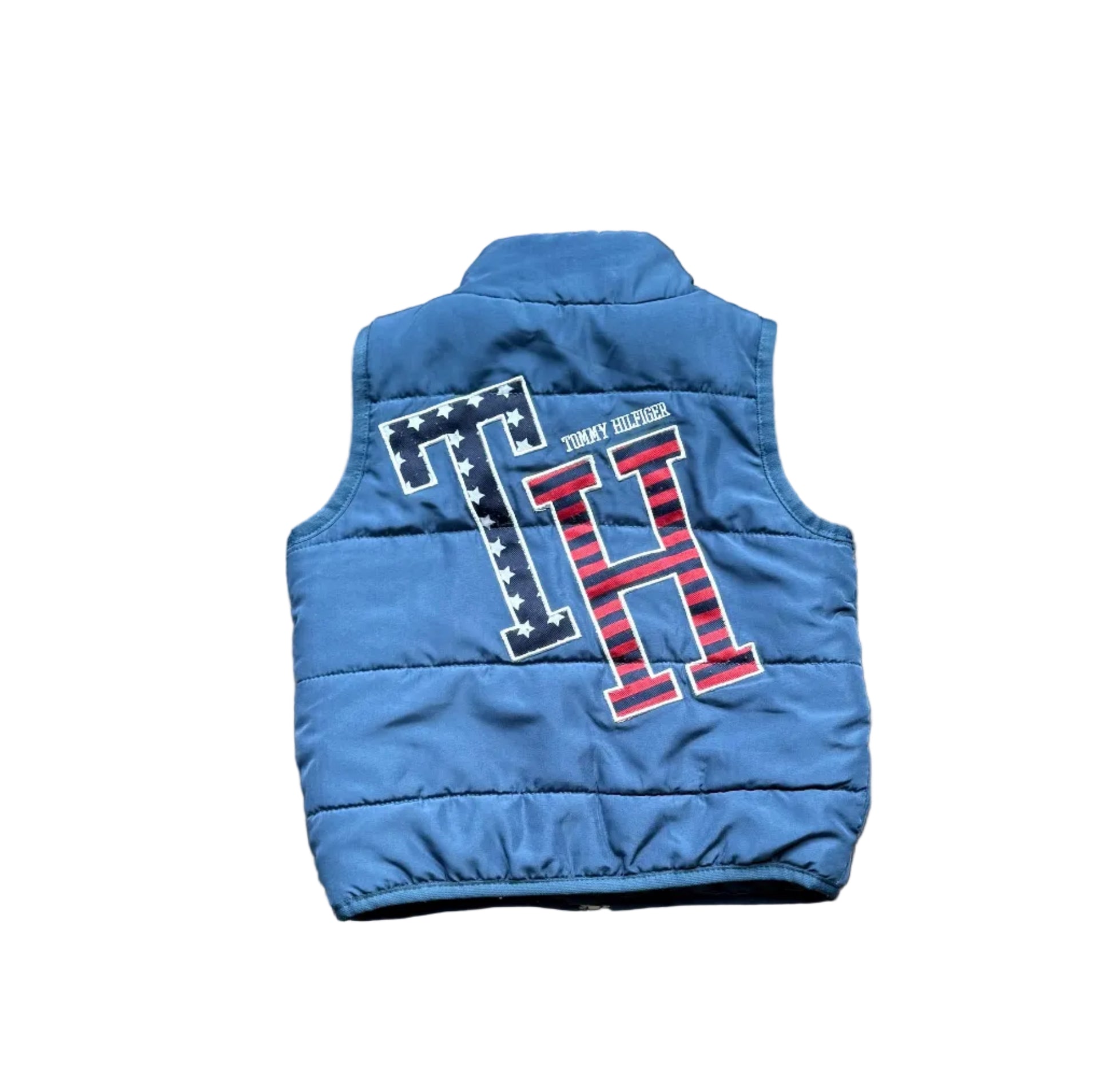 Gilet sans manches bleu 12 mois, logo Tommy Hilfiger au dos