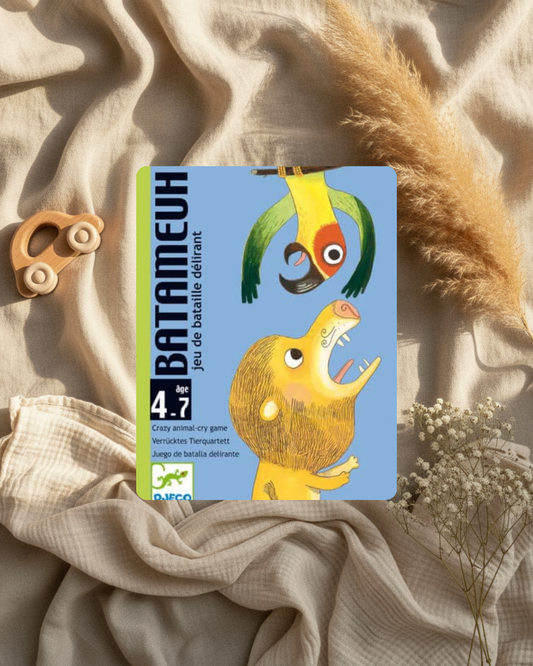 Boîte de jeu de cartes Batameuh Djeco, illustrations d’animaux, âge 4-7
