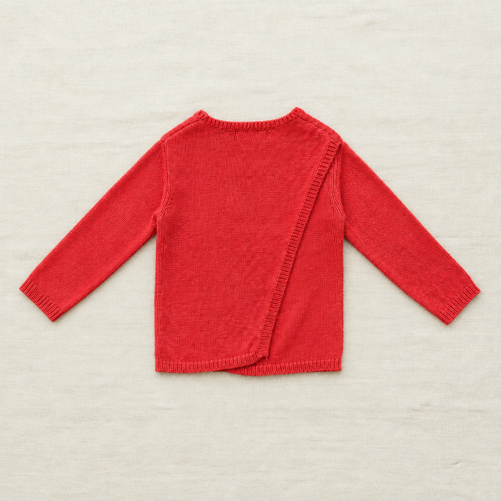 Chandail rouge à manches longues, tricot, encolure ronde, garçon 6 ans